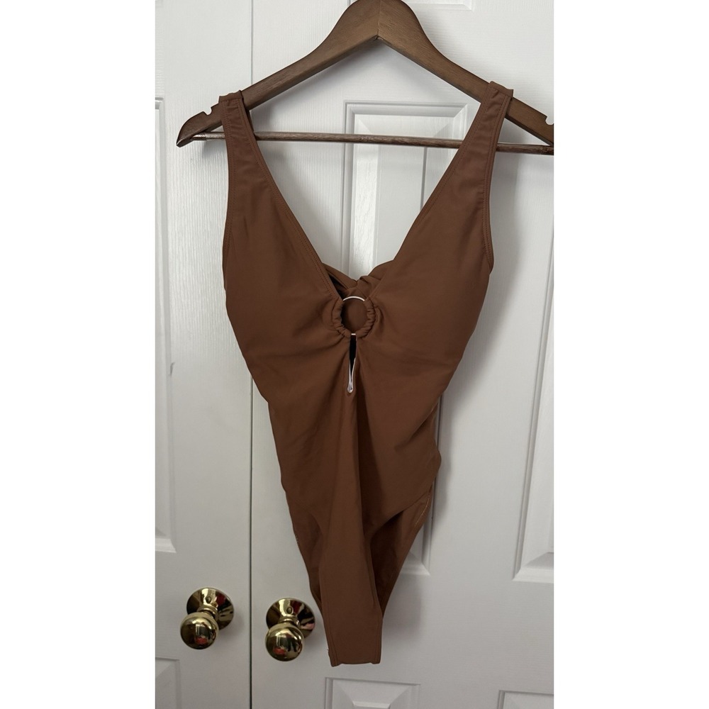 Cupshe Women's One Piece Swimsuit Size Medium Brown New Without Tags Padded Cups